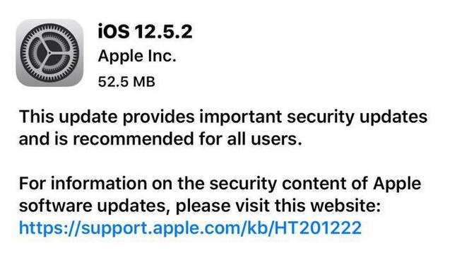 吴桥苹果手机维修分享iOS12.5.2发布，建议所有老苹果用户安装 